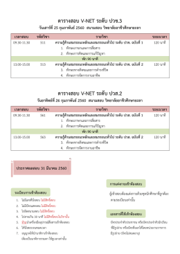 ตารางสอบ V-NET ระดับ ปวช.3 ตารางสอบ V-NET ระดับ ปวส.2