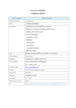 Meta Data ของชุดข้อมูล รายชื่อนิติบุคคลจัดตั้งใหม่