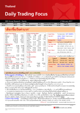 Thailand Daily Trading Focus