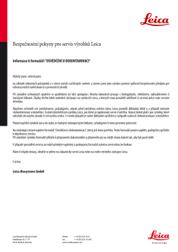 Bezpečnostní pokyny pro servis výrobků Leica