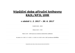 Výpůjční doba příruční knihovny KAJL/KFJL UHK v období 1. 2