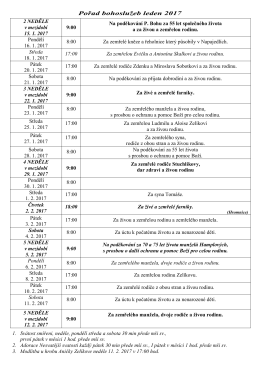 Pořad bohoslužeb v měsíci srpen 2010