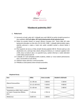 Všeobecné podmínky 2017
