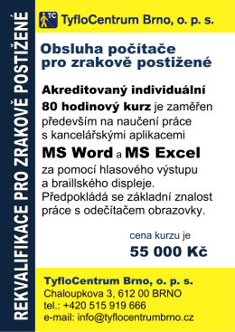 MS Worda MS Excel - TyfloCentrum Brno, ops