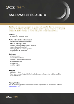 Specialista/Salesman
