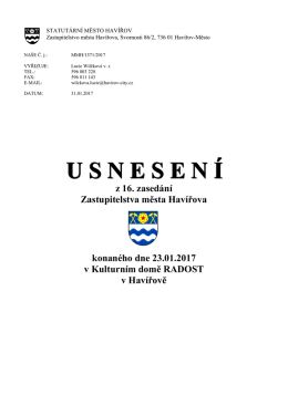 usnesen í - Statutární město Havířov
