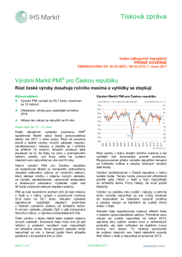 Výrobní Markit PMI pro Českou republiku – 1702