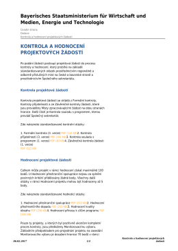 Kontrola a hodnocení projektových žádostí: INTERREG