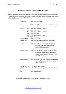 Ceny pron&aacute;jmů - Střelnice Přelouč