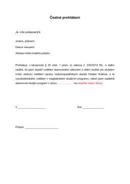 Čestn&eacute; prohl&aacute;&scaron;en&iacute;