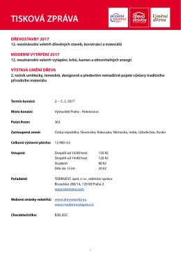 tisková zpráva - DŘEVOSTAVBY 2017