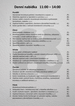 Denn&iacute; nab&iacute;dka 11:00 &ndash; 14:00 Ponděl&iacute;