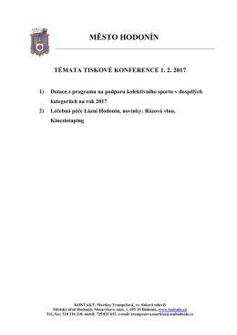 Tisková zpráva 1. 2. 2017