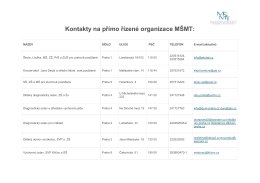 Kontakty na přímo řízené organizace MŠMT: