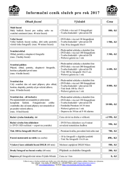 Informačn&iacute; cen&iacute;k služeb pro rok 2017