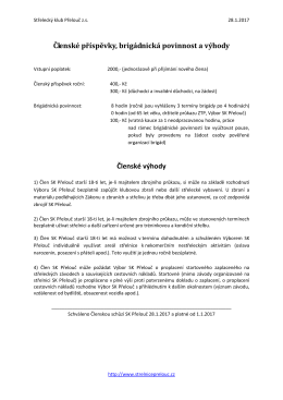 Člensk&eacute; poplatky a v&yacute;hody