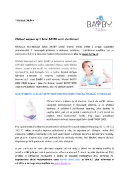 Ohřívač kojeneckých lahví BAYBY umí i sterilizovat