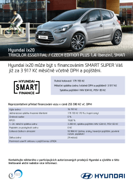 Hyundai ix20 může b&yacute;t s financov&aacute;n&iacute;m SMART SUPER V&aacute;&scaron; již za 3