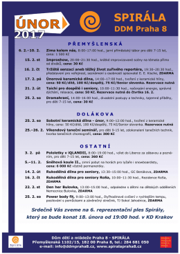 Srdečně V&aacute;s zveme na 6. reprezentačn&iacute; ples Spir&aacute;ly, kter&yacute; se bude