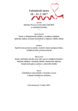 Valentýnské menu 2017