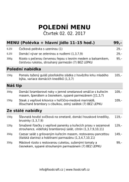 polední menu - restaurace v OD kika