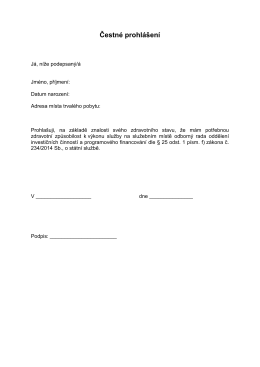 Čestn&eacute; prohl&aacute;&scaron;en&iacute;