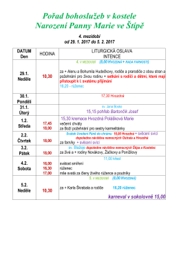 Od 29. ledna do 5. února 2017