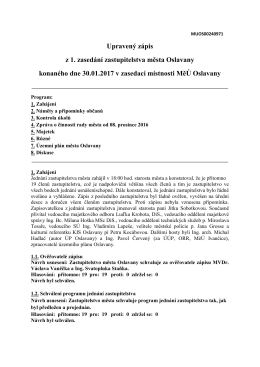 Zápis z jednání zastupitelstva města č. 1/2017 ze dne