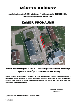 Záměr pronájmu