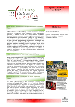 Concerto per Arquata del Tronto - Istituto Italiano di Cultura Praga