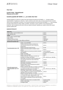 Clear Deal Fyzické osoby – Nepodnikatelé Platnost od 15.2.2017