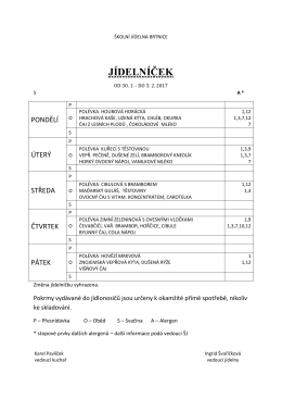 5 jídelní lístek