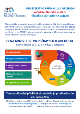 CENA MINISTERSTVA PRŮMYSLU A OBCHODU