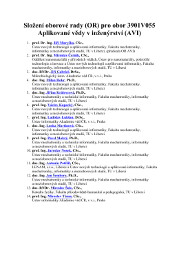 Složení oborové rady (OR) pro obor 3901V055 Aplikované vědy v