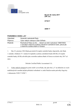 5770/17 jp/mb 1 DGG 1A 1. Dne 22. prosince 2016 Rada guvernérů