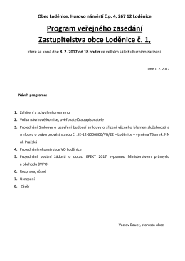 Program veřejného zasedání Zastupitelstva obce