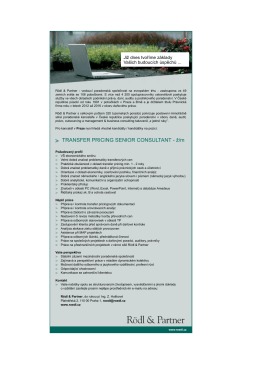TRANSFER PRICING SENIOR CONSULTANT - ž/m