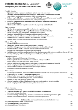 Polední menu 30.1.–4.2.2017