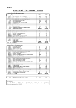 rozpočtový výhled na roky 2018-2019