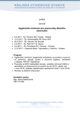 Hygienick&eacute; minimum pro pracovn&iacute;ky &scaron;koln&iacute;ho stravov&aacute;n&iacute;