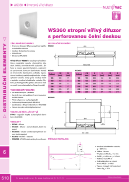 WS360 stropní vířivý difuzor s perforovanou čelní