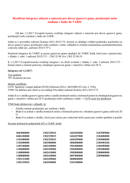 Rozšíření integrace zákazů a omezení pro dovoz guarové gumy