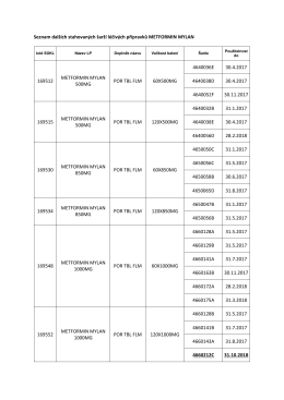 Seznam dalších stahovanýcvh šarží LP Metformin Mylan