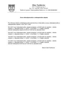 Termíny svozu velkoobjemového a nebezpečného