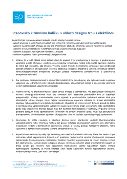 Stanovisko k zimnímu balíčku v oblasti designu trhu s elektřinou