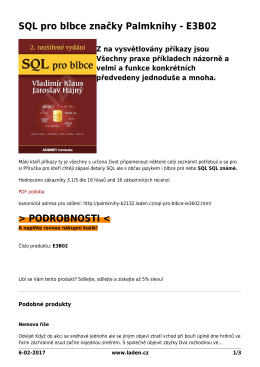 SQL pro blbce značky Palmknihy - E3B02 - &Scaron;etř&iacute;me Va&scaron;&iacute;