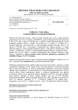 Oznámení o zahájení územního řízení - veřejnou