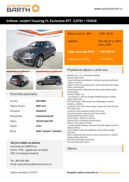 Volksw. osobní Touareg FL Exclusive 8TT 3,0TDI / 193kW
