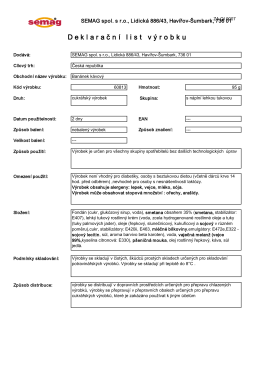 deklaračn&iacute; list v&yacute;robku