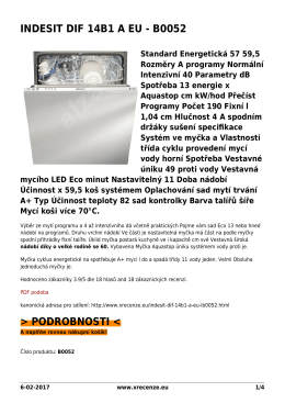 INDESIT DIF 14B1 A EU - B0052 - Přečtěte si recenzi